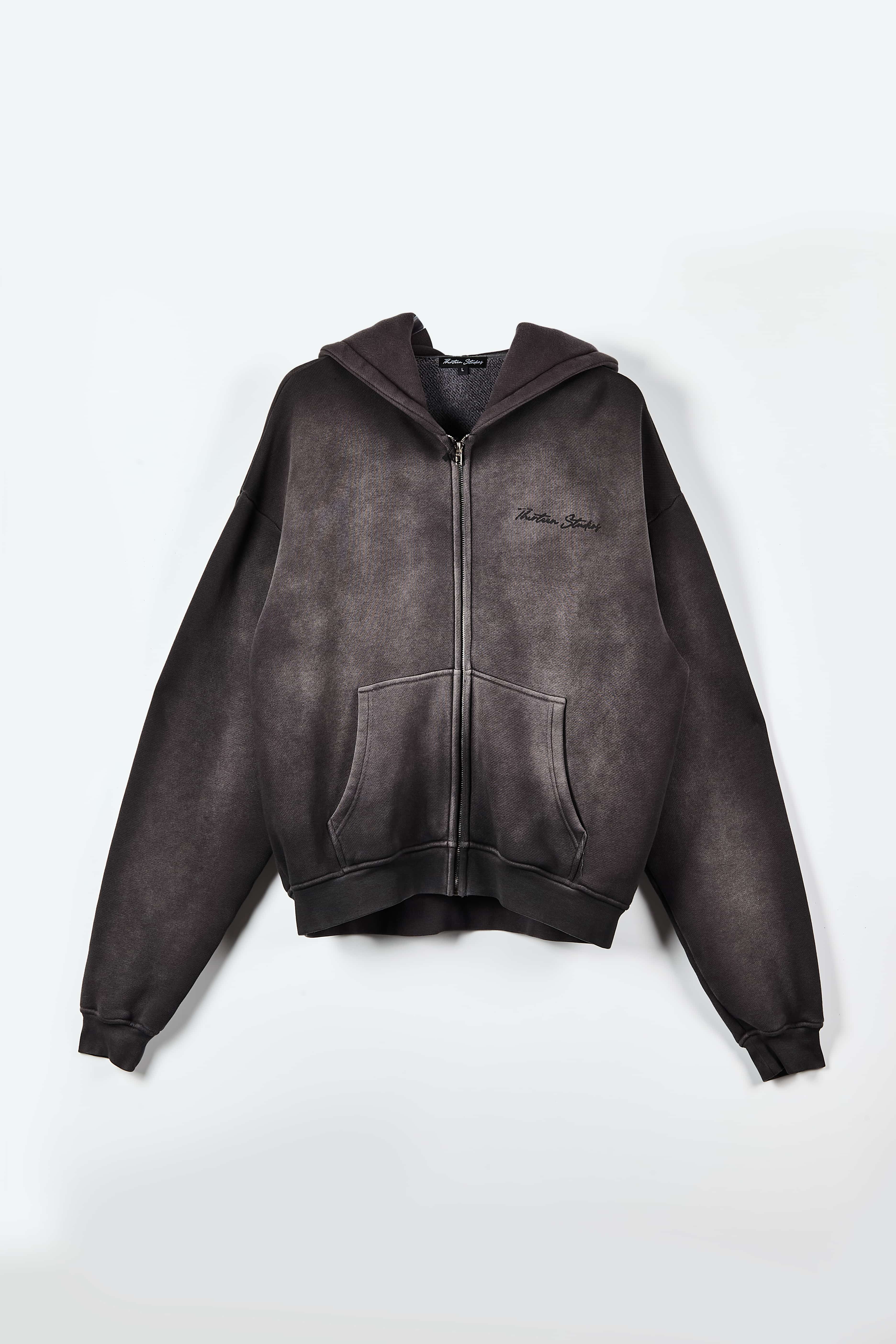 Vintage Washed  Zip-Up Hoodie - Grunge Streetwear